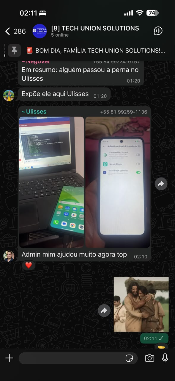 Membro satisfeito com o suporte: “Admin me ajudou muito agora, top.”