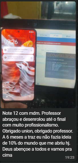 Note 12 com mdm. Professor abraçou e desenrolou até o final com muito profissionalismo.