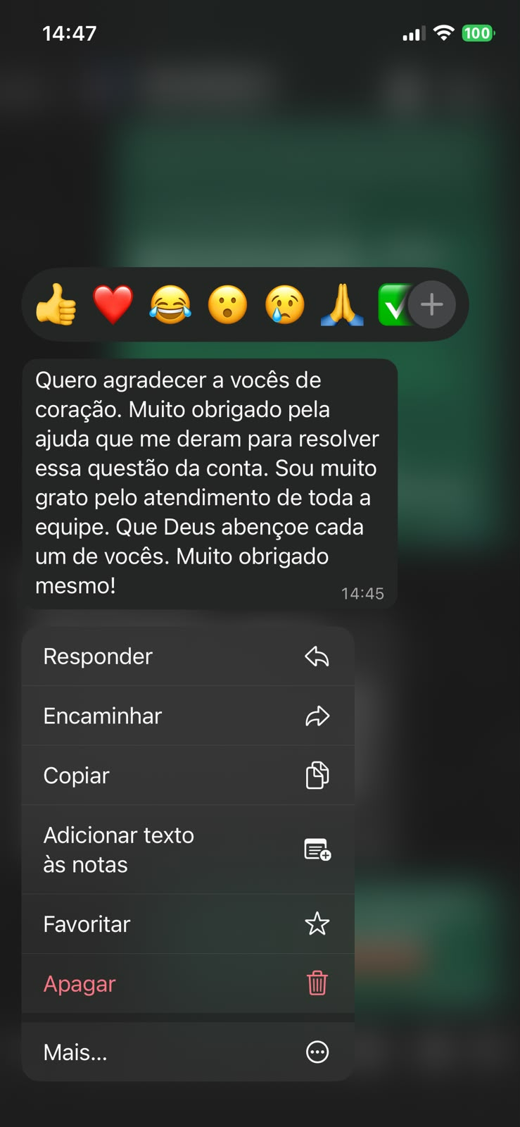 Quero agradecer a vocês de coração. Muito obrigado pela ajuda que me deram.